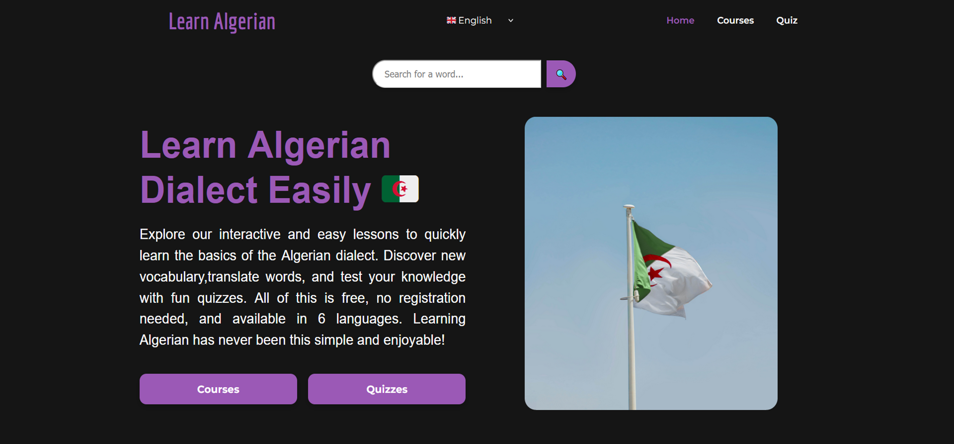 Algerian Dialect Learning App